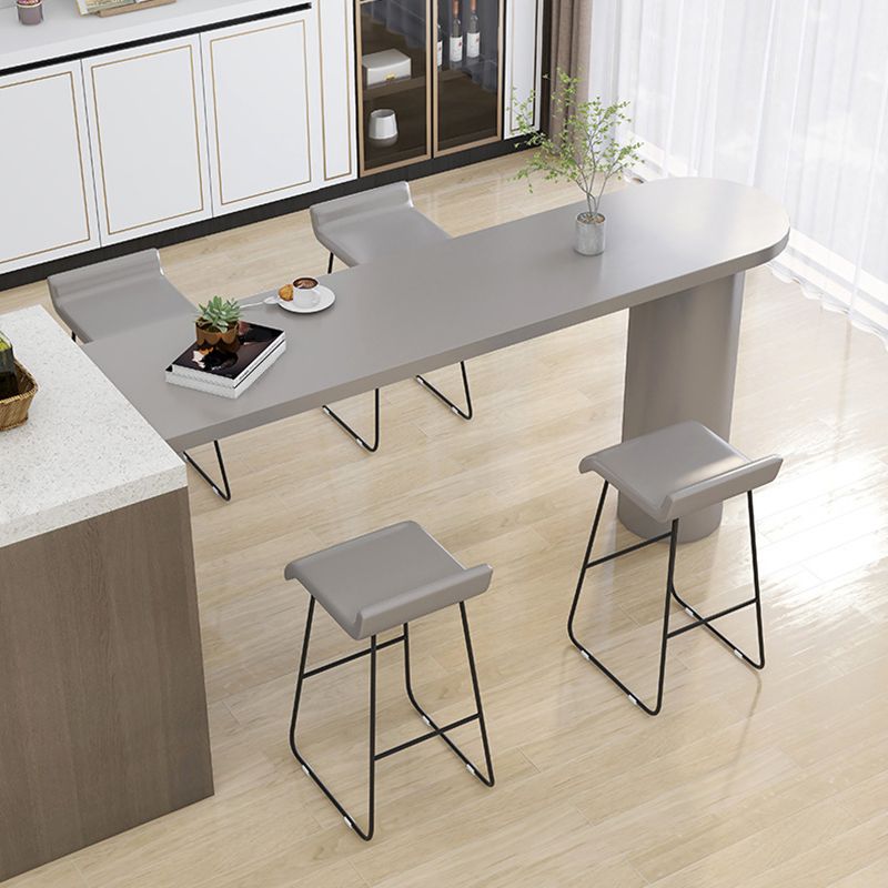 Modern Rectangle Wood Bar Counter Table Metal Bar Counter Table for Home