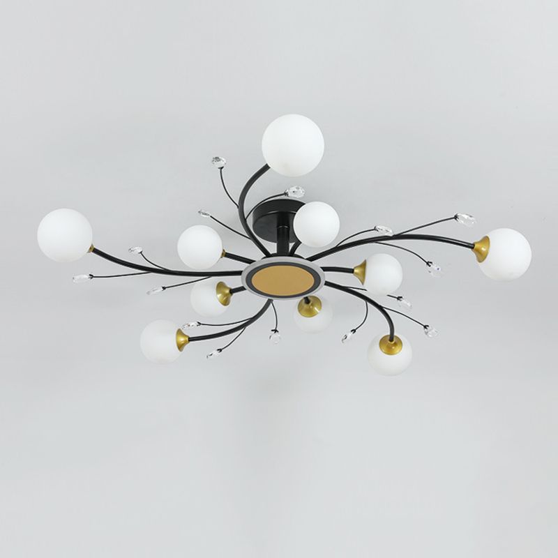 Milk Verre semi-luminaires luminaires Spoutnik Chambre moderne salon plafond Mount Mount Lights