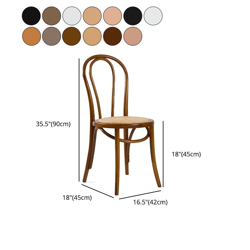 Traditional Dining Chair Solid Wood Windsor Back Armless Dining Chair