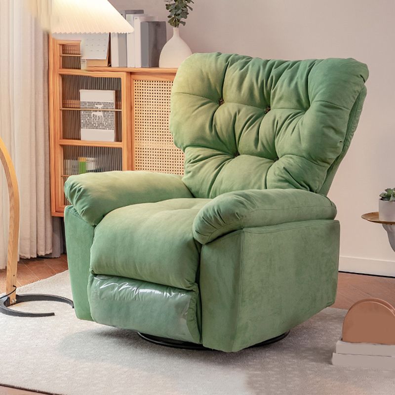 Microsuede Recliner Chair Solid Color Standard Recliner Chair with Tufted Back