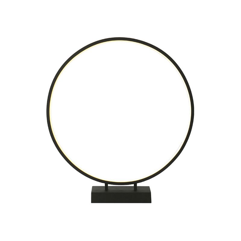 10"/12"/16" Dia Ring Desk Lamp Simplicity Acrylic LED Single Light Black/White Table Light in Warm/White Light