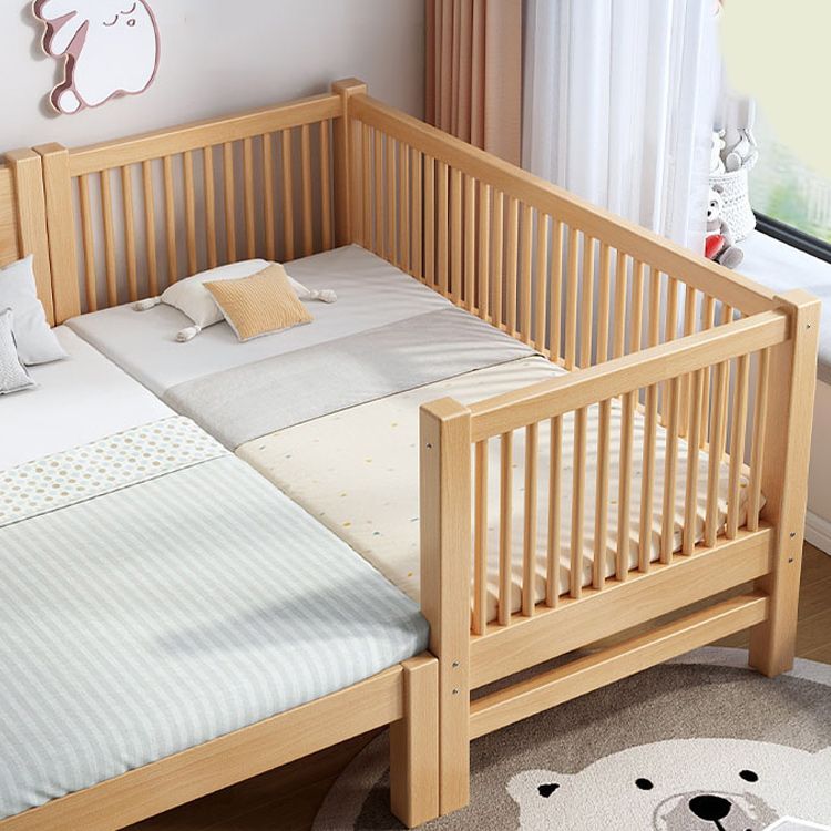 Solid Wood Kids Bed No Theme Natural Toddler Bed with Mattress