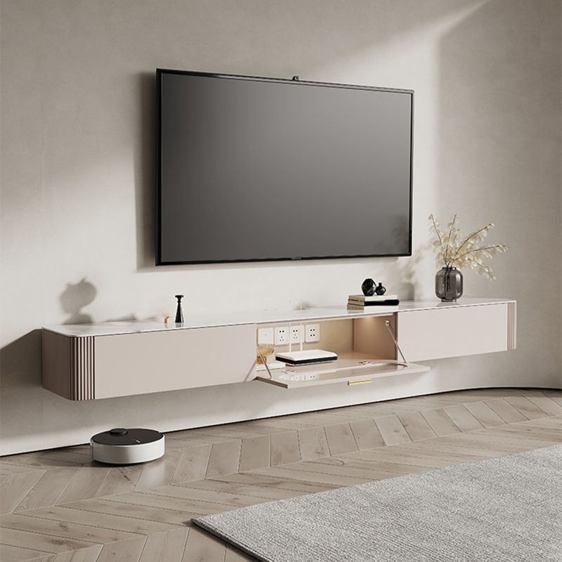 Contemporary Media Console Wall-mounted Stone Stand Console for Living Room