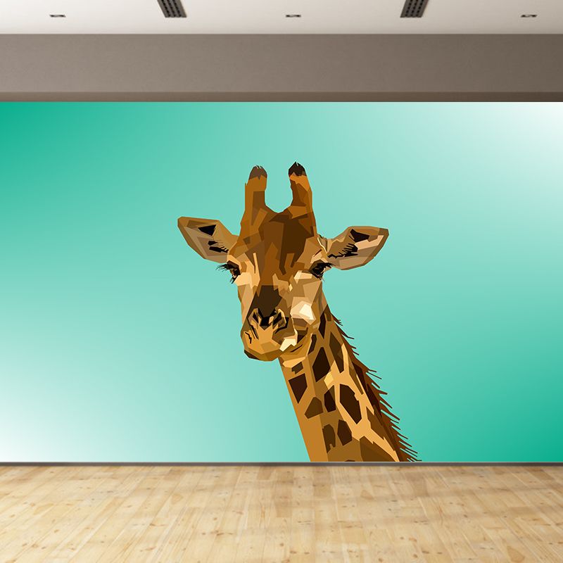 Cute Cartoon Animal Pattern Wall Covering Stain-Resistant Wall Mural for Kid's Bedroom