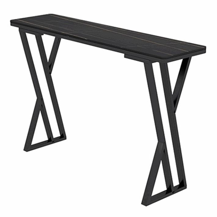 Stone Bar Dining Table Industrial Bar Dining Table with Double Pedestal Base