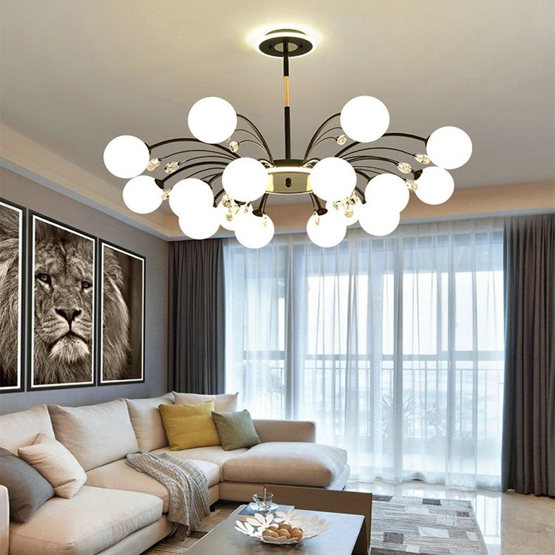 Spherical Shade Pendant Chandeliers Contemporary Glass Chandelier Lighting Fixtures