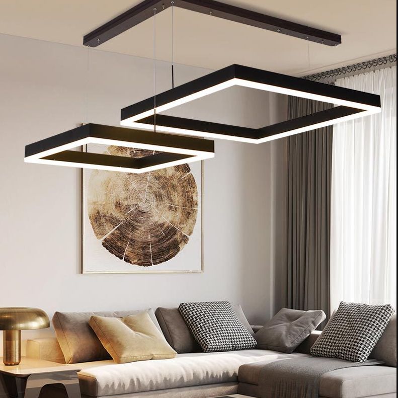 Modern Minimalist Style Squared Ceiling Pendant Light Acrylic Pendant Lights for Living Room