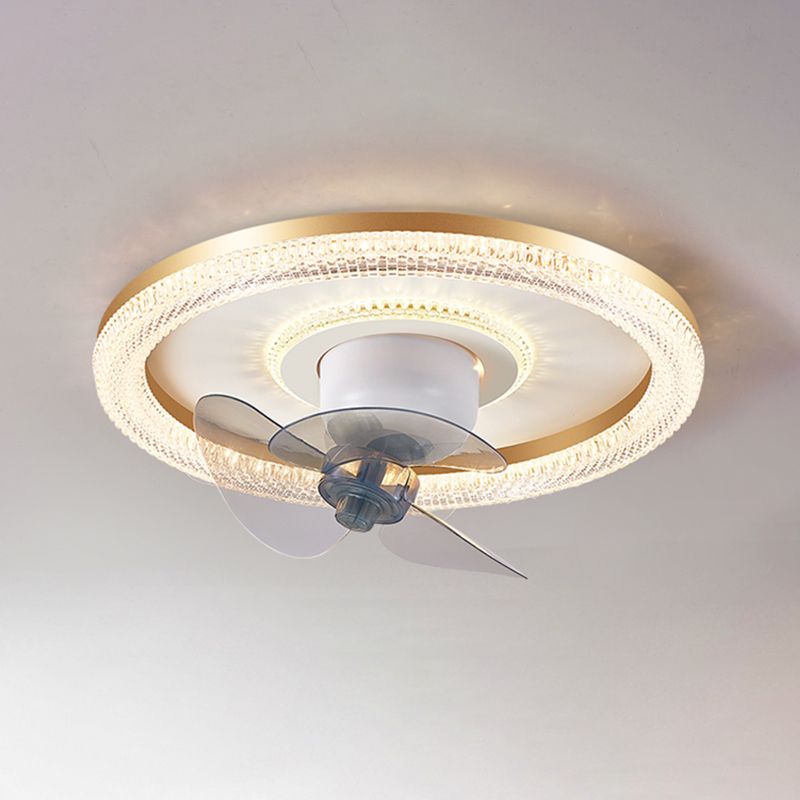 Metal Round Ceiling Fan Light Modern-Style LED Ceiling Mounted Light