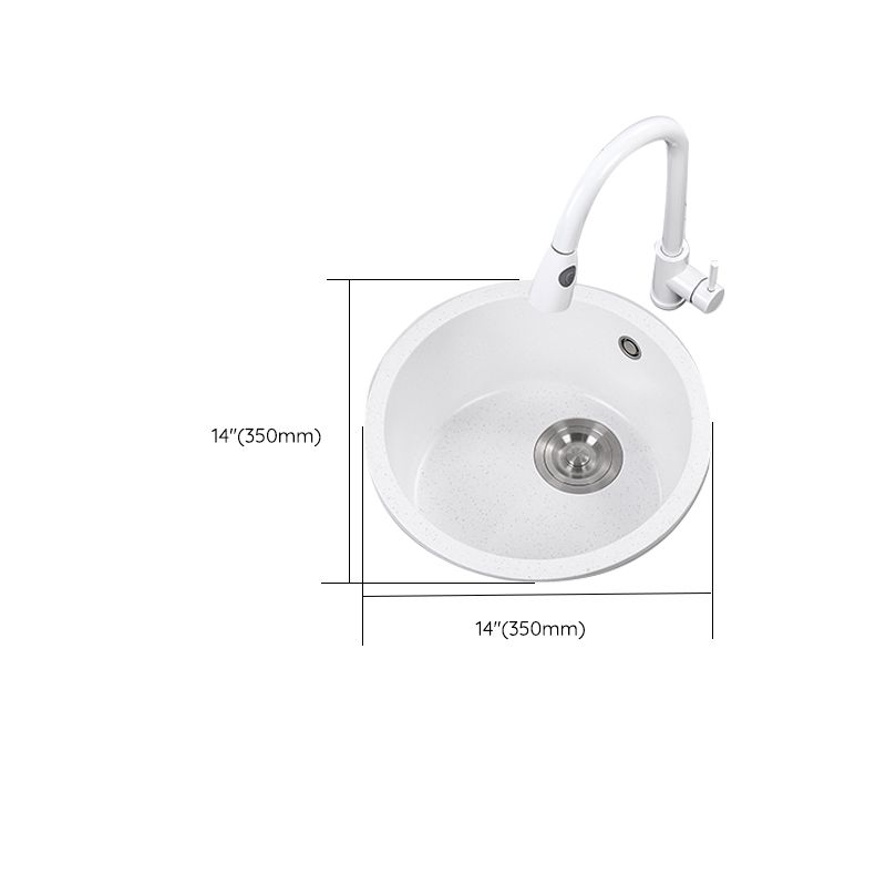 Single Bowl Kitchen Sink Modern Quartz Kitchen Sink with Round Shape