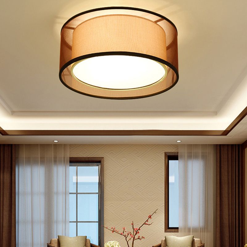 Round Shape Fabric Ceiling Light Multil Lights Ceiling Mount Light for Bedroom