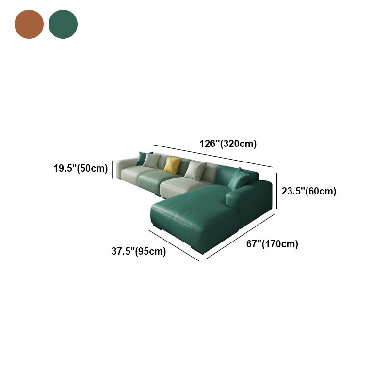 Contemporary Loose Back Sofa & Chaise 125.98*66.93*23.62 Recessed Arm Sofa