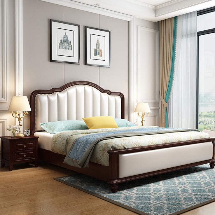 Contemporary Standard Bed Solid Wood Lift Up Storage Bed Frame with Upholstered Headboard