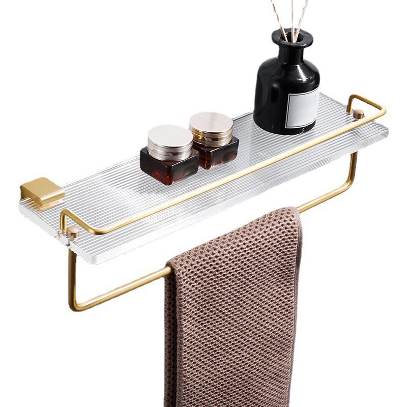 Bathroom Accessory Set in Gold Metal and Acrylic Bath Hardware Set