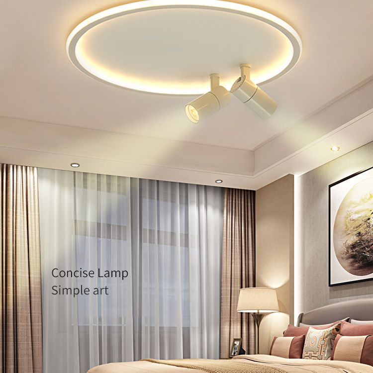 2-Light LED Semi Flush Mount in Modern Simplicity Circular Acrylic Ceiling Light in White