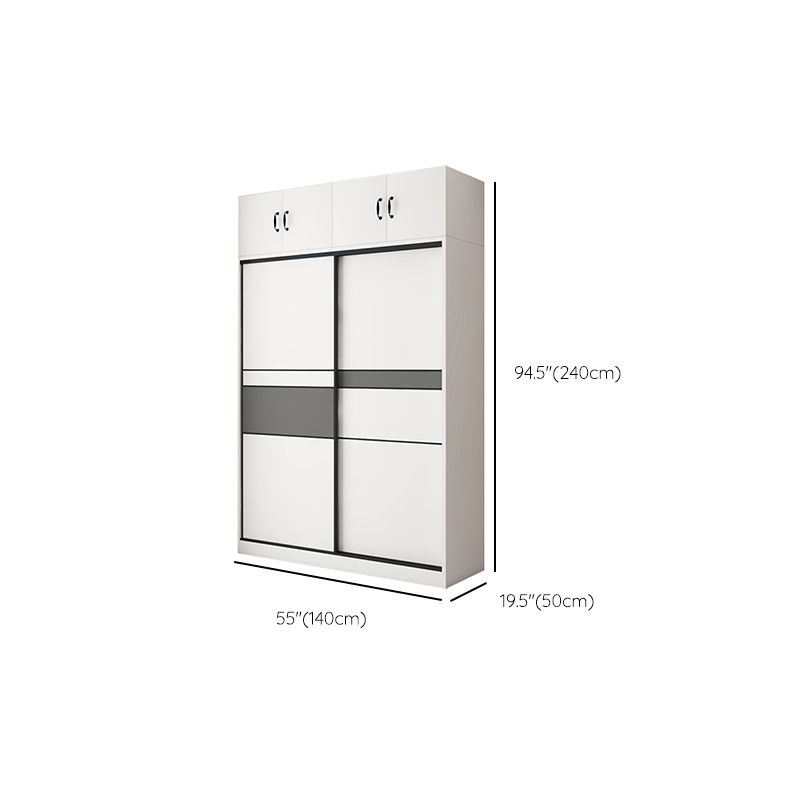 White and Gray Armoire Cabinet with Shelves Contemporary Youth Armoire