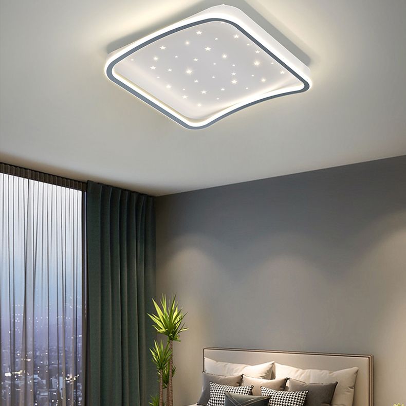 Geometry Shape LED Ceiling Lamp Modern Aluminium 1 Light Flush Mount for Living Room