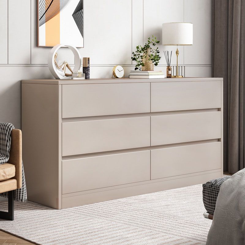 Contemporary Wooden Chest with 6 Soft Close Drawers Accent Chest