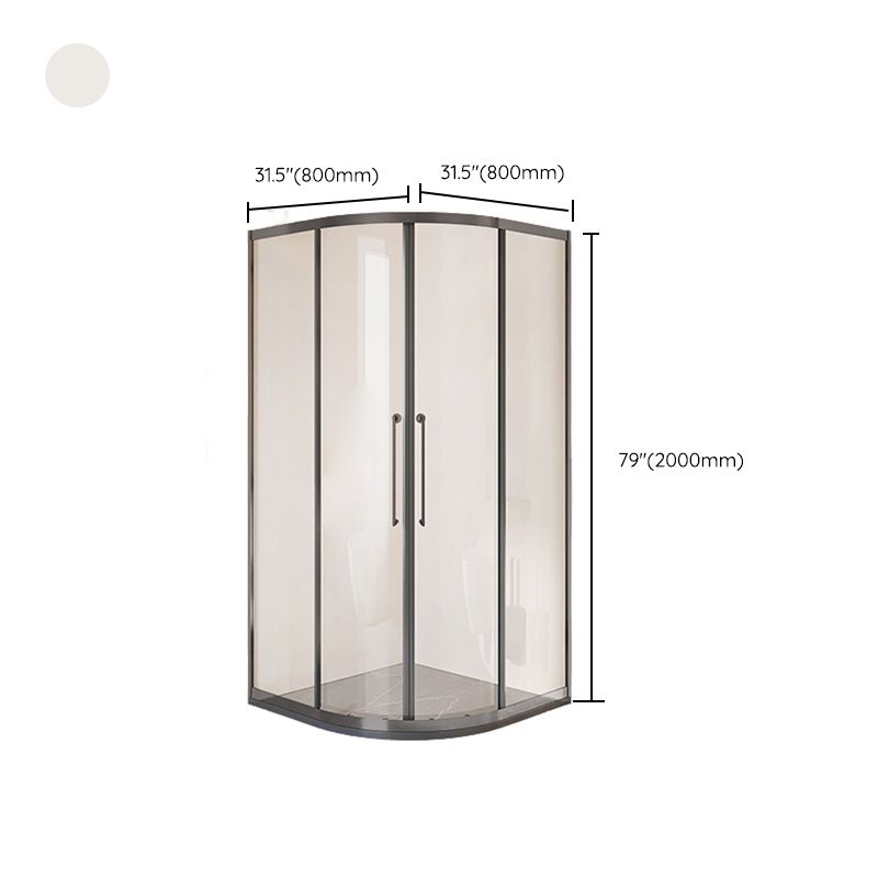 Framed Double Sliding Shower Stall Tempered Glass Shower Stall