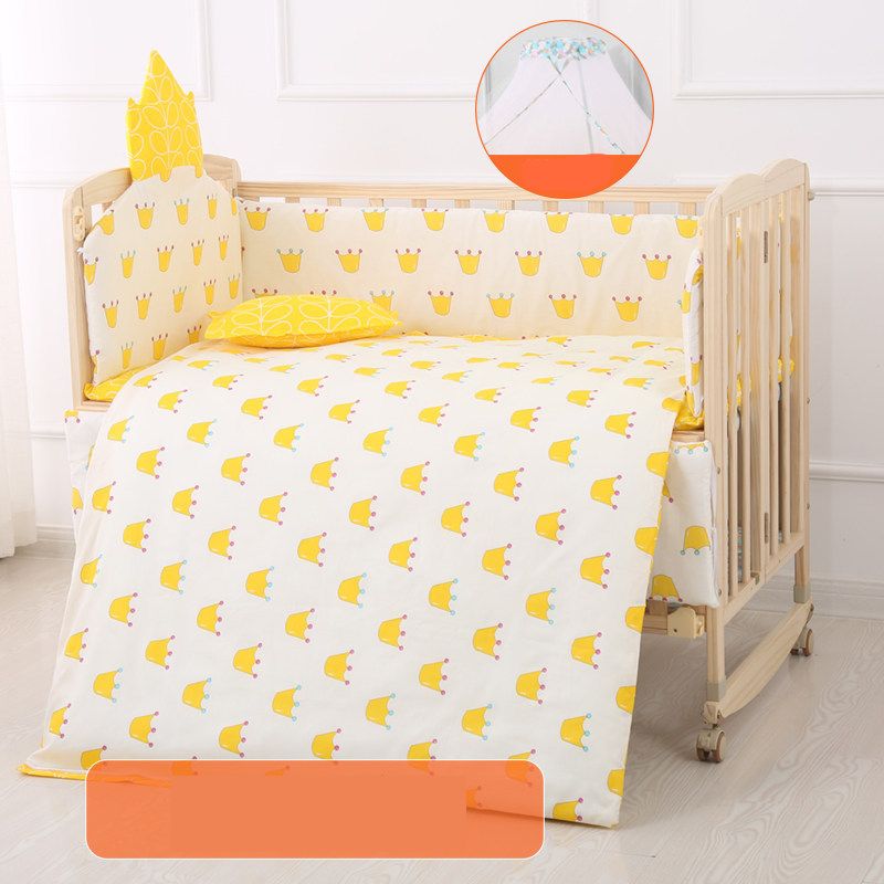 Convertible Solid Wood Baby Crib Folding Nursery Bed with Guardrail