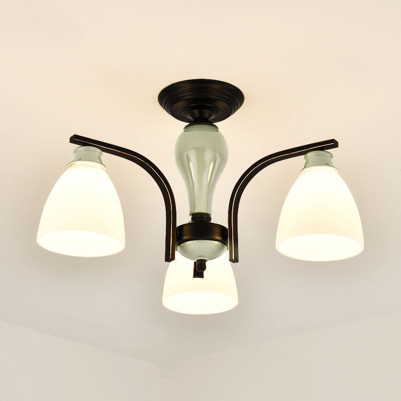 Modern Style Dome Shape Flush Mount Glass Ceiling Light for Living Room