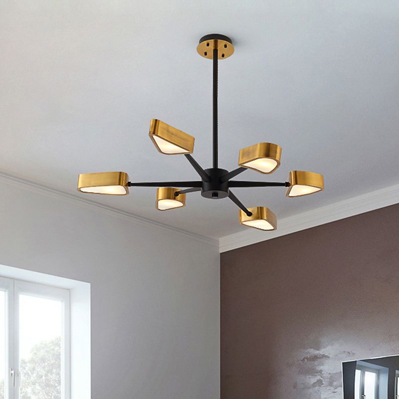 Dreieck Hanging Lampe moderne Metall 6/8 Lichter Gold Kronleuchter Anhänger Licht für Esszimmer