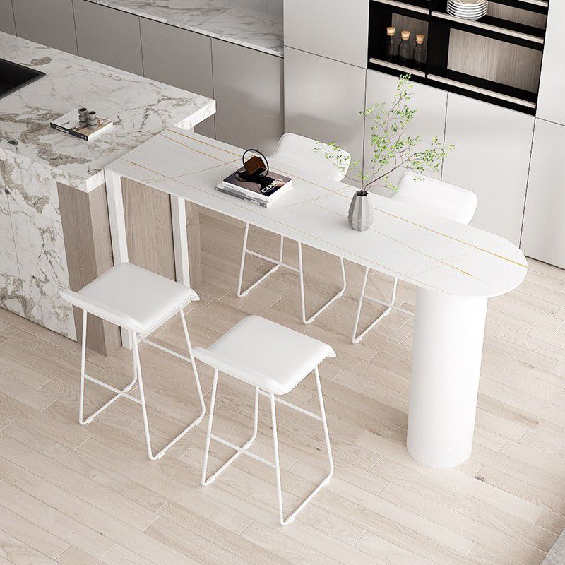 Glam Style 41.3 "H Bar Table Faux Marble White Top Specialiteit Bistro Table voor woonkamer