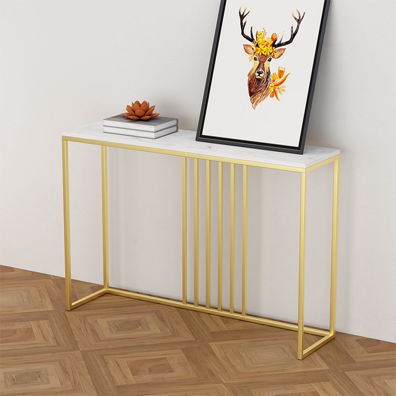 11.81" W Hall Console Table Modern Marble Accent Table with 1 Shelf