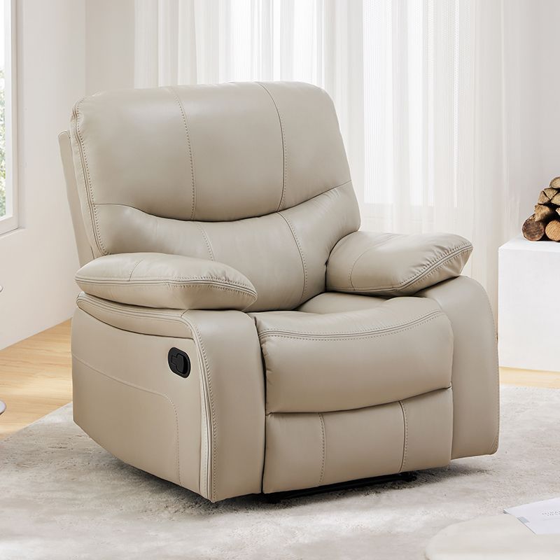 Solid Color Leather Standard Recliner Metal Frame Manual Recliner Chair