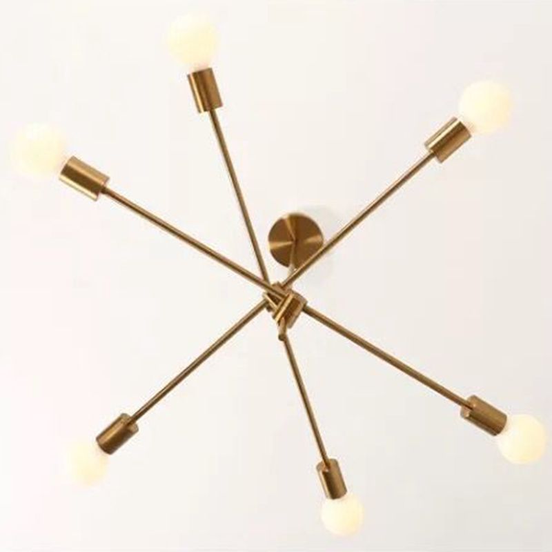 Molecular Metal Chandelier Lighting Industrial Exposed Bulb Hanging Pendant Light for Living Room