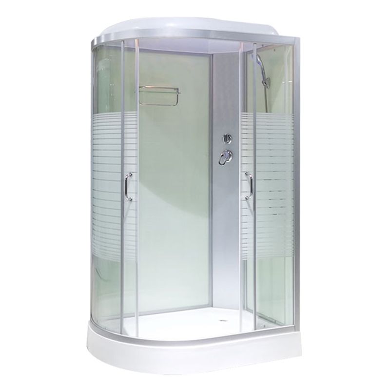 Tempered Glass Left Shower Stall Double Sliding Shower Stall