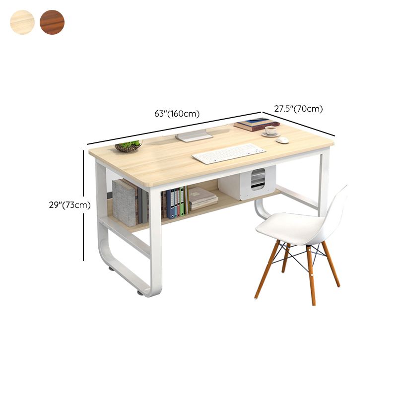 Industrial Writing Desk Rectangular Wooden Computer Desk with Storage