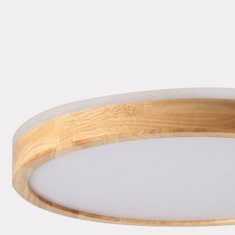 Brown LED Ceiling Light in Modern Simplicity Circular Acrylic Flush Mount for Bedroom