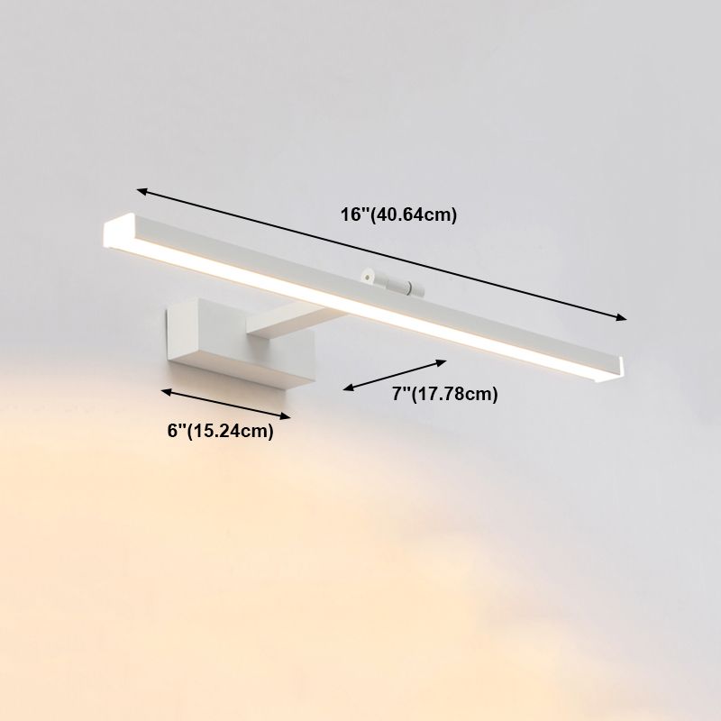 Postmodern Aluminum Vanity Light Straight White LED Mirror Light for Bathroom