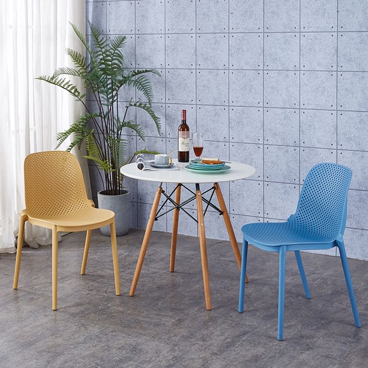 Dining Room Stacking Dining Chair Contemporary Style Plastic Side Chair