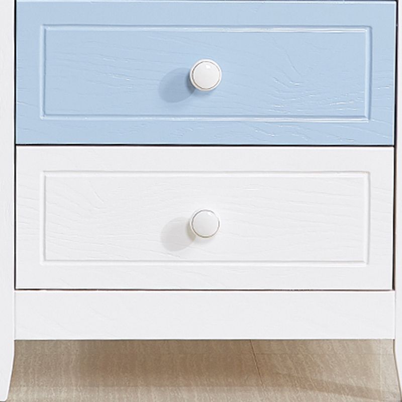 Modern Solid Wood Standard Nightstand with Drawers Kids Bedside Table