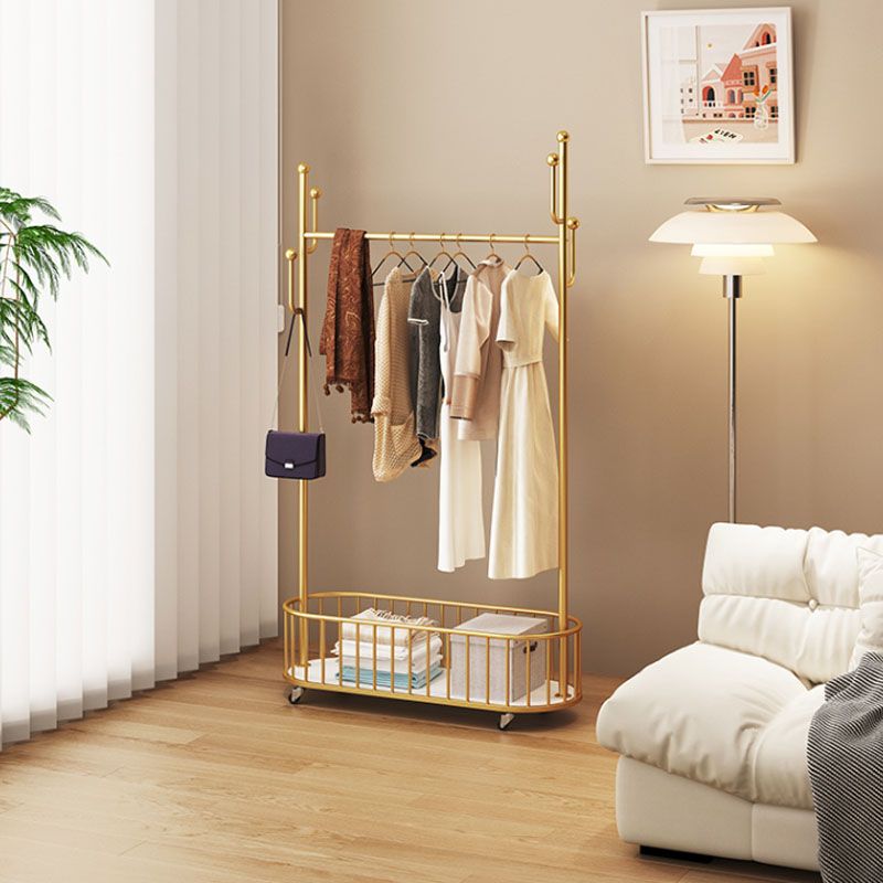 Luxury Metallic Coat Hanger Hooks Design Free Standing Coat Rack for Living Room