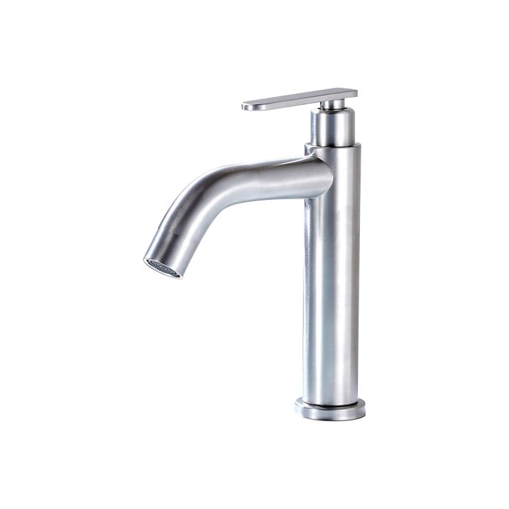 Modern Vessel Faucet Stainless Steel Low Arc Basin Lavatory Faucet