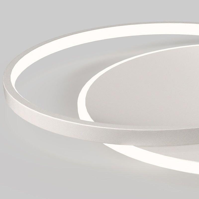 White 2-Light Ceiling Light in Modern Minimalist Silicone LED Flush Mount for Bedroom