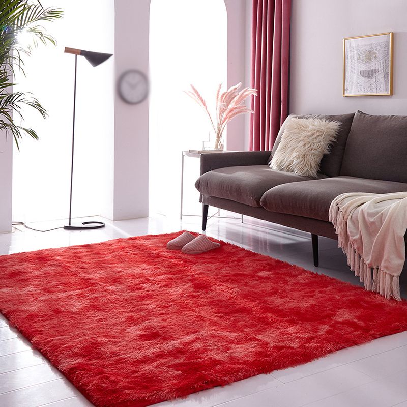 Trendy Plain Shag Rug Polyester Area Carpet Stain Resistant Indoor Rug for Home Decoration