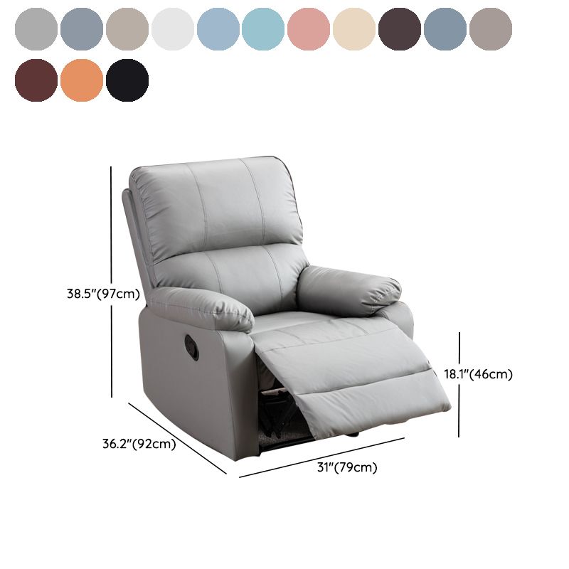 Modern Bonded Leather Standard Recliner with Extended Footrest