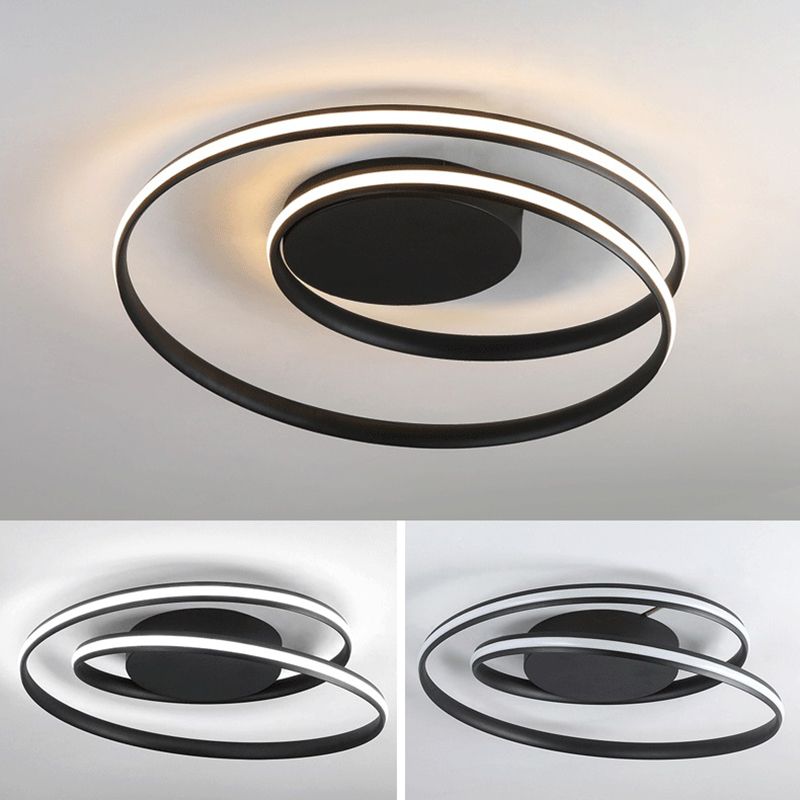 Modern Creative Linear LED Ceiling Light Aluminium Flush Mount with Silicone Shade