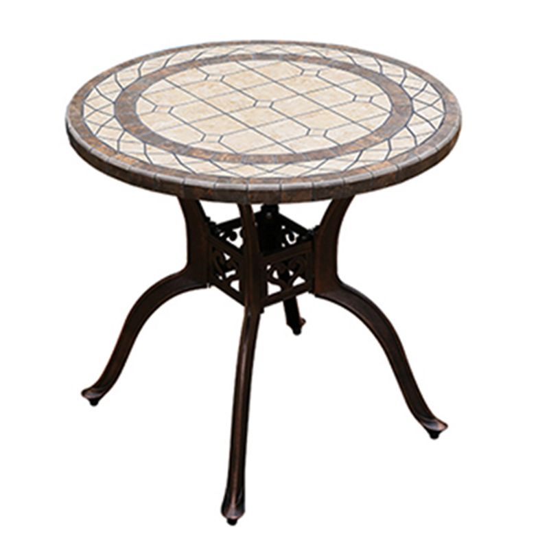 Modern Outdoor Patio Table Ceramic Rust Resistant Patio Table with Aluminum Frame