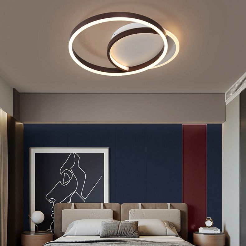 Contemporary Circle Close to Ceiling Lighting Metal LED Bedroom Ceiling Mounted Light