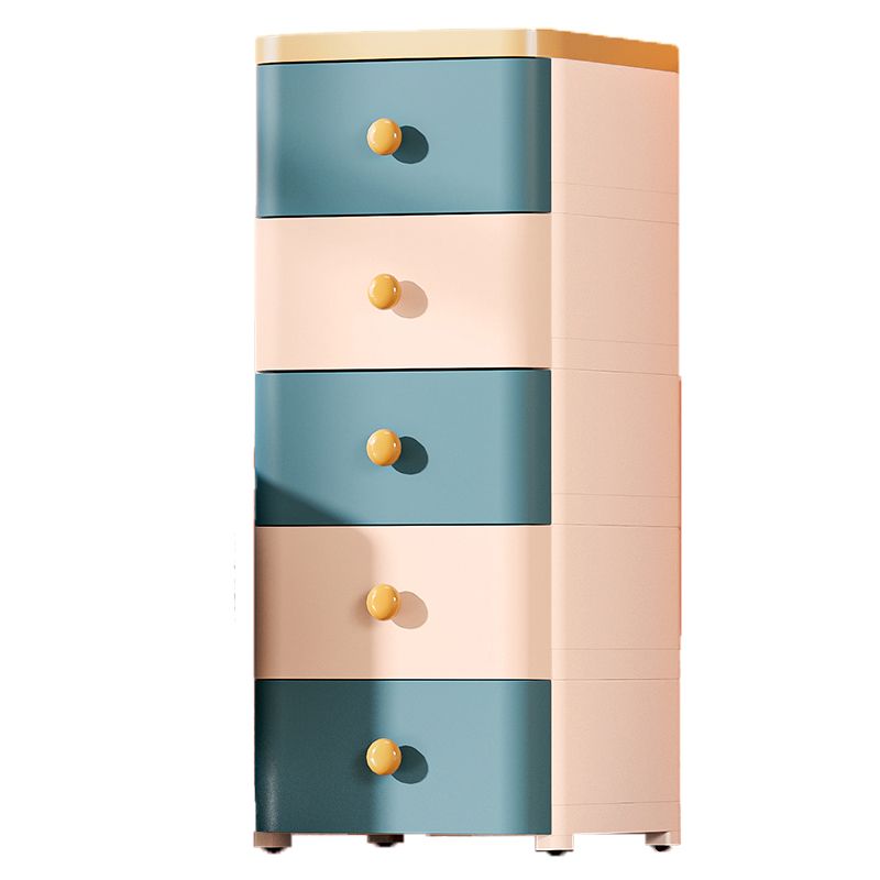 Vertical Plastic Nursery Dresser Northern European Kids Nightstand for Room