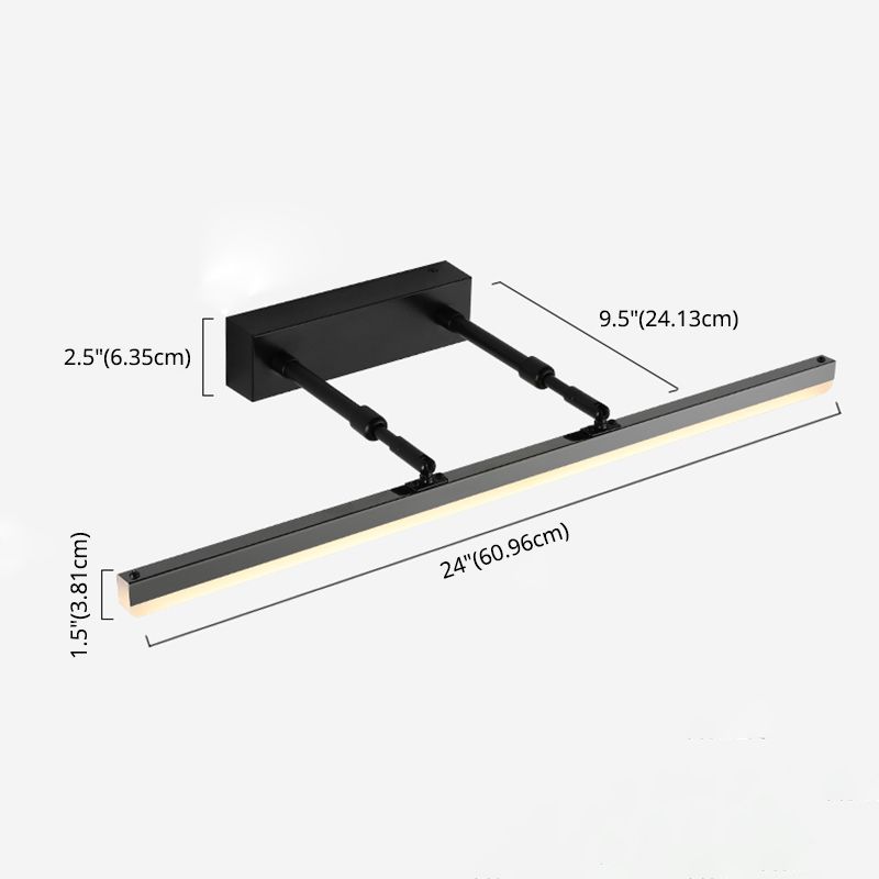 Lámpara de pared extensible de hierro lacado con LED lineal moderno con tono acrílico