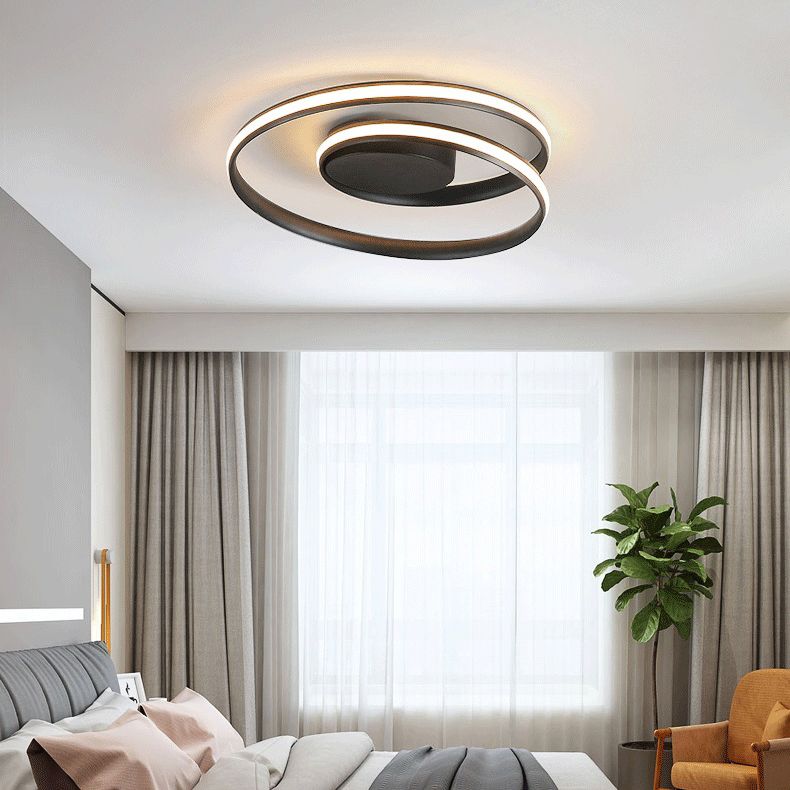 Modern Creative Linear LED Ceiling Light Aluminium Flush Mount with Silicone Shade