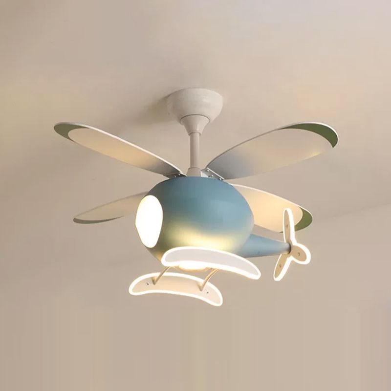 Multi Lights Ceiling Fan Light Cartoon Style Ceiling Mount Light for Kid Room