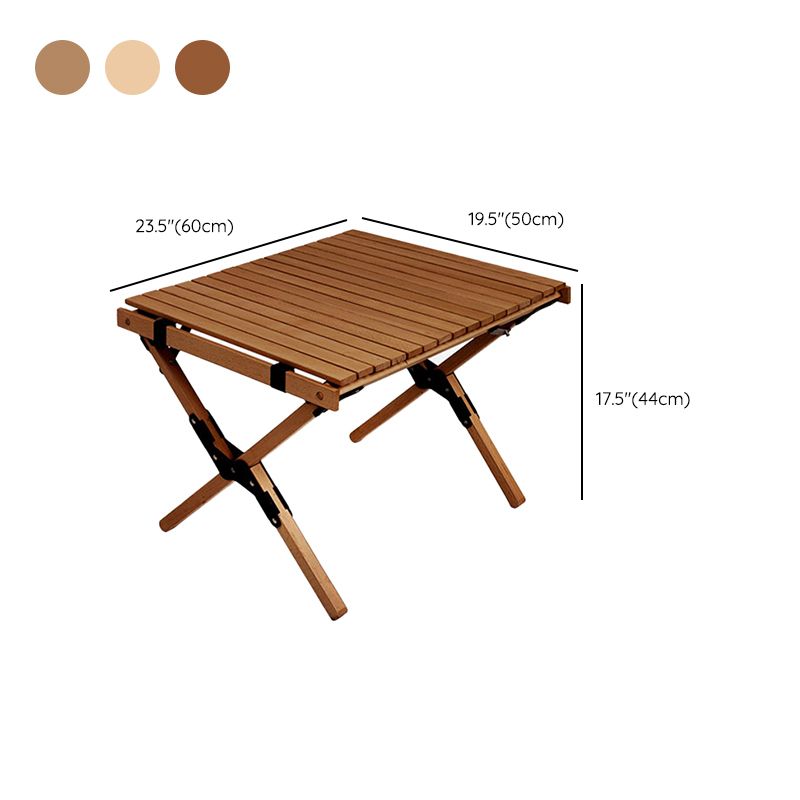 Solid Wood Dining Table Industrial Rectangle Folding Table with Metal Base