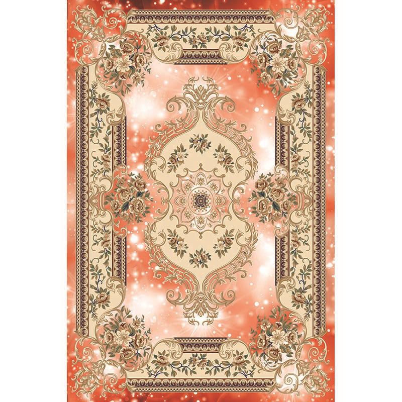 Multi-Color Vintage Rug Synthetics Geometric Area Carpet Non-Slip Backing Easy Care Indoor Rug for Parlor