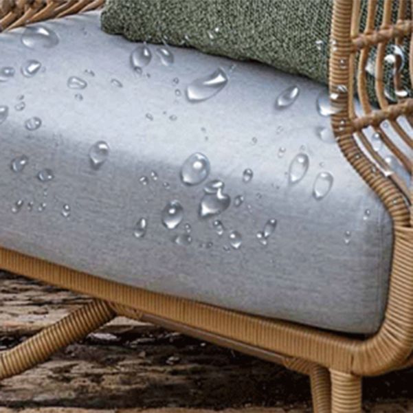 Tropical Rattan Patio Sofa Rust Resistant Outdoor Patio Sofa with Cushion